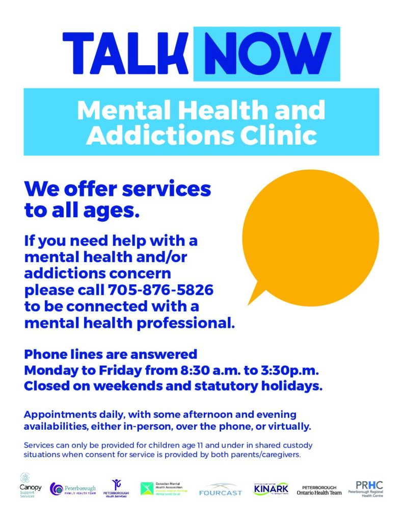 TALK NOW Mental Health Addictions Clinic PRHC