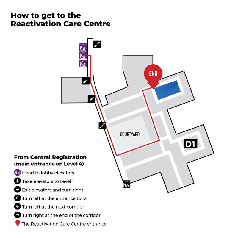 Hospital map to Reactivation Care Centre